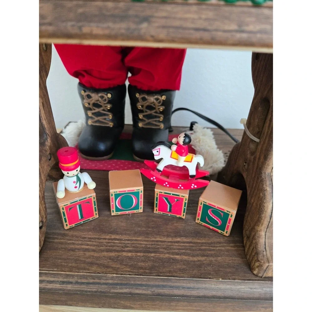 Holiday Animatronic Santa's Workshop Motion Figure Christmas Decor Rocking Horse